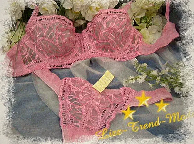 #08 | BH-Set - Spitzen-BH mit String - rose - Gr. 65 B