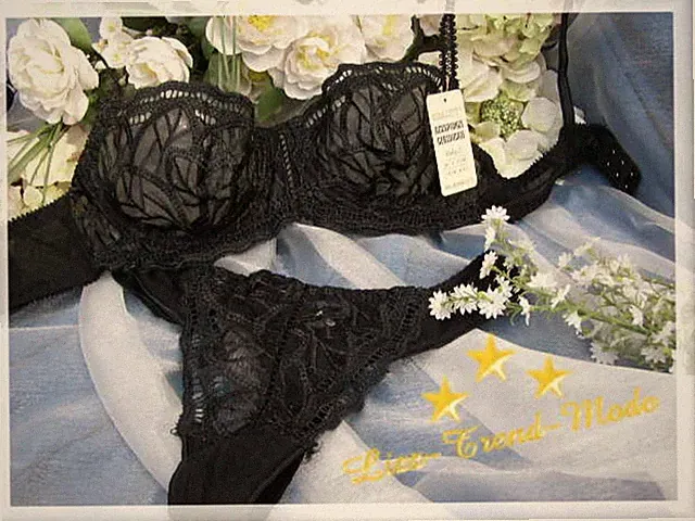 #08 | BH-Set - Spitzen-BH mit String - schwarz - Gr. 70 B