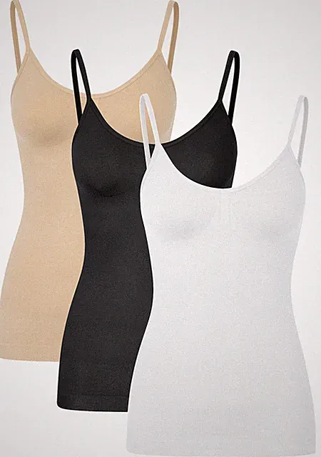 1 - 3 Damen Shapewear Hemdchen figurformend Unterhemd BH Hemdchen T Wäschebeutel
