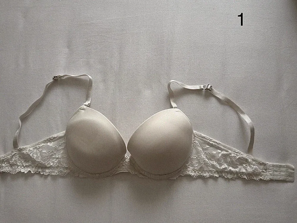 1) H&M Push-up BH weiß-creme 80C ohne Etikett guter Zustand