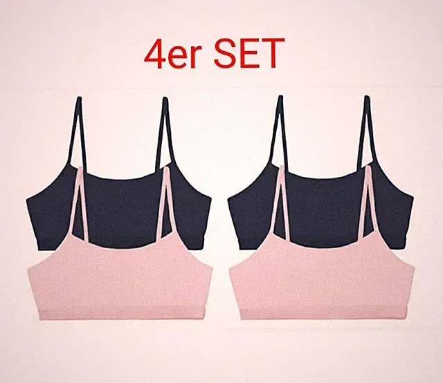 170/176 (S 36/38) Mädchen/ Damen Bustier Sport BH Unterwäsche Baumwolle 4er SET