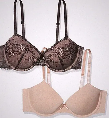 🍀🍀🍀17180 DORINA 2er-Spar-Pack Bügel-BH PU-Schale 80-D color black+blush REST