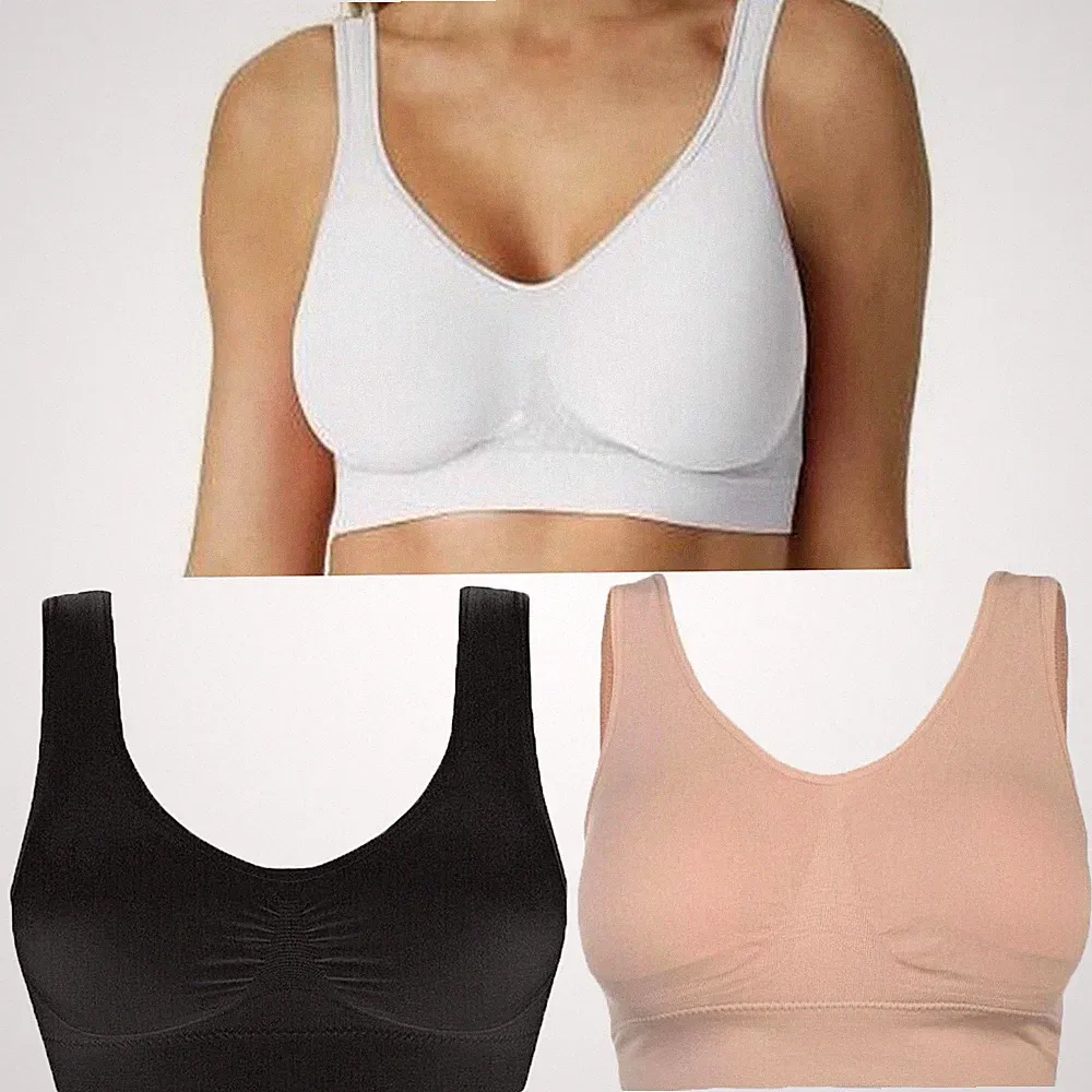 1er Pack Damen Frauen Sport Schlaf Komfort BHs Vollschale ohne Bügel nahtlos weich