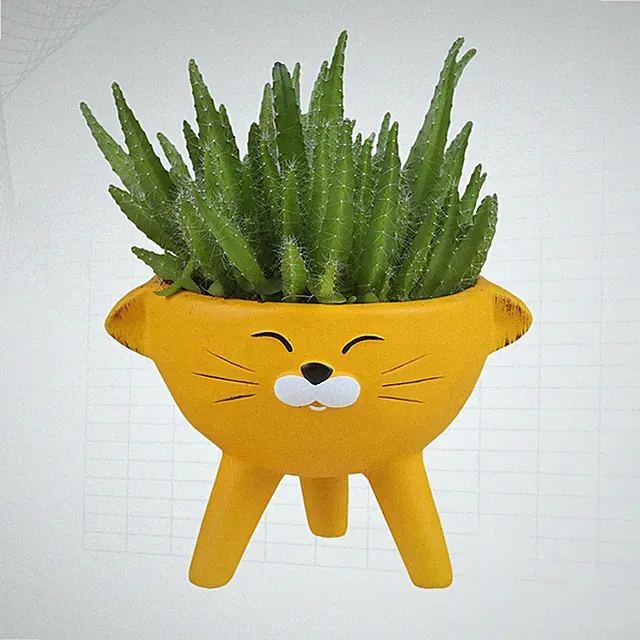 1PC handbemalte Katze Blumentopf Cartoon Tier Blumentopf Keramik Katze