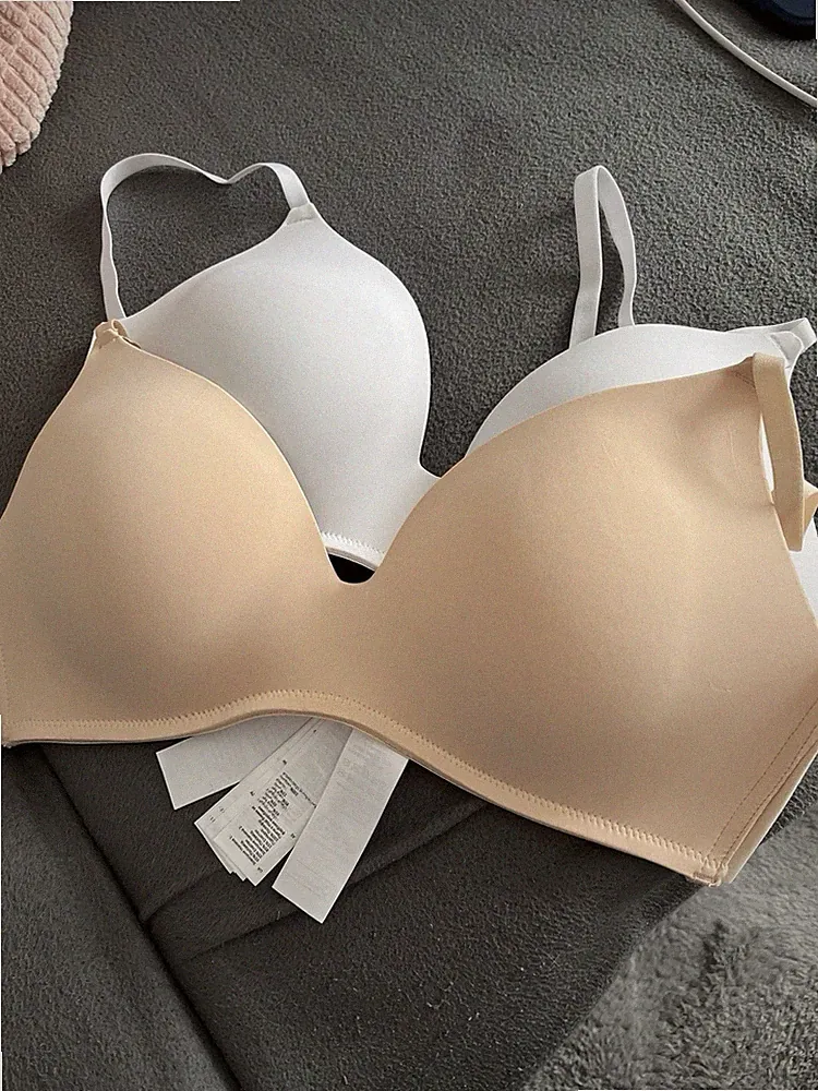 2 Bügellose BHs Gr 80C Neu Ohne Etikett Weiß Beige