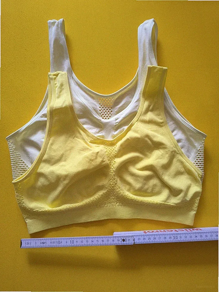 2 nahtlose Bustiers Sport-BHs Gelb, Free Size, M-XL, Top Zustand