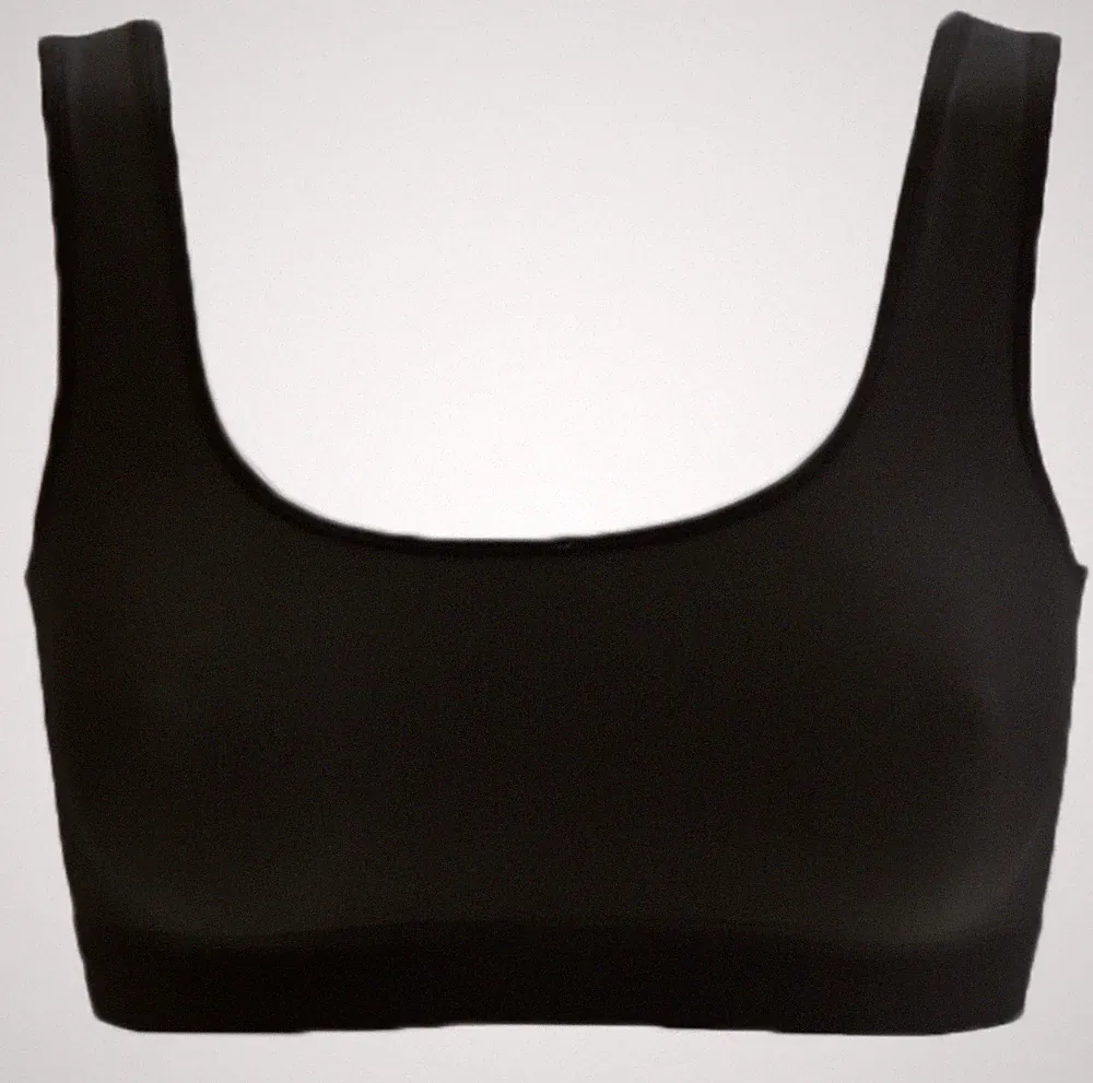 2 Sport Top Soft Bustier BH Microfaser schwarz