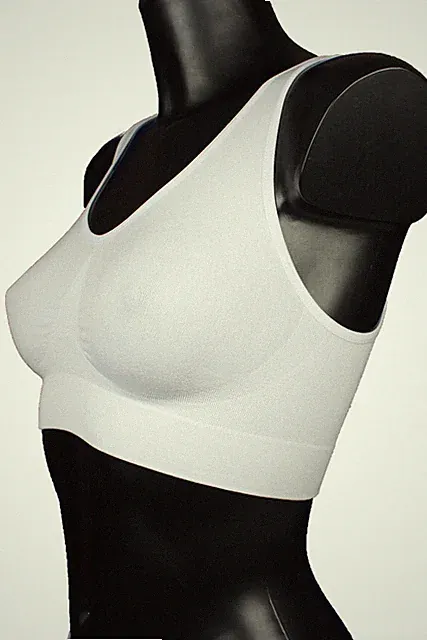 2 St nahtlos Form BH Sport weiss Sporttop Top Bustier Microfaser oh Wäschebeutel