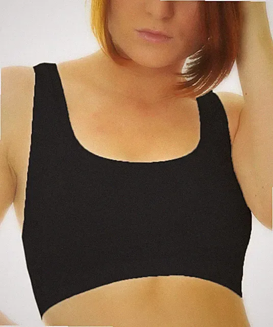 2 Stück Sport BH Fitness Bustier nahtlos Bra wohlfühl Top Body schwarz
