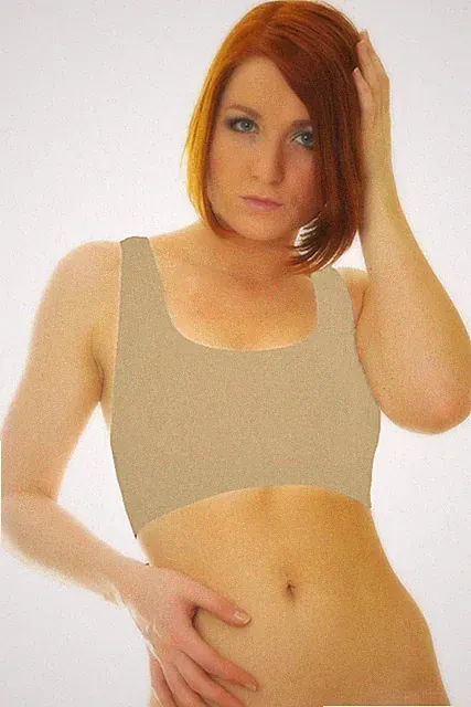 2 Stück Sport BH Fitness Bustier nahtlos Soft Bra wohlfühl Top Body beige