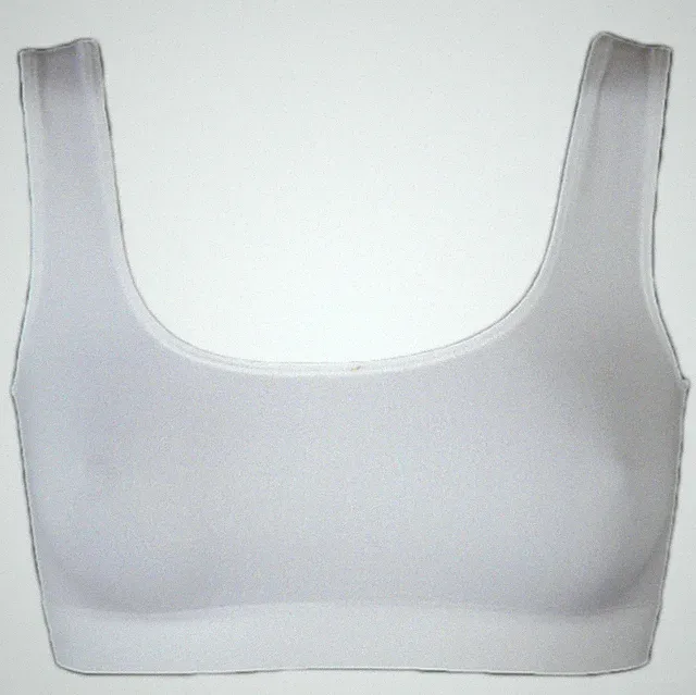 2 Stück Sport BH Soft Top BRA Bustier Seamless Microfaser weiss S M L X Organza