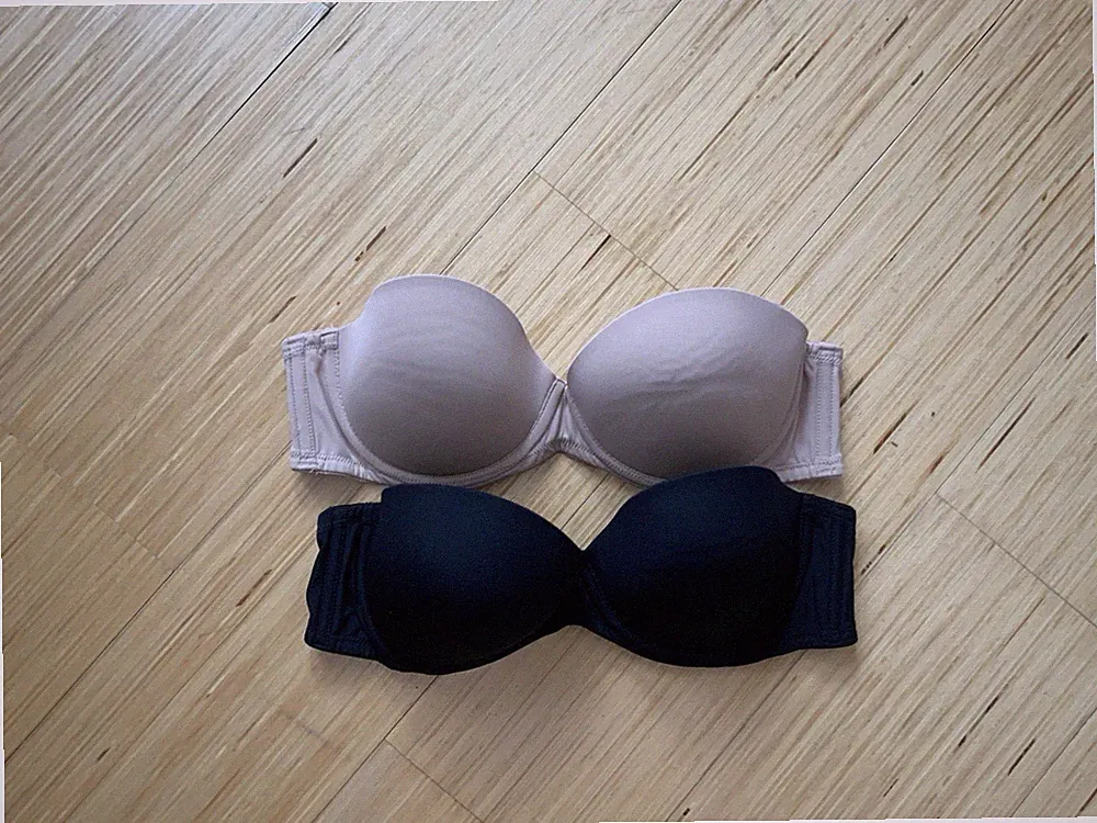 2 Trägerlose BH s 75B Calvin Klein -schwarz| Hautfarben