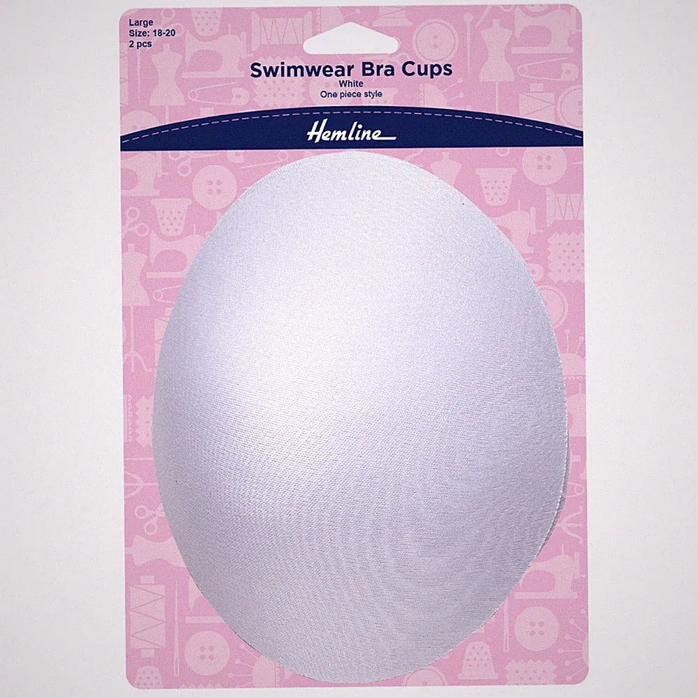 2 x Einteiler Stil Bademode BH Cups groß weiß Schneiderei Zubehör 18-20