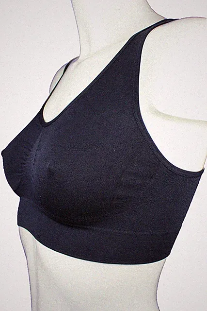 2 x nahtlos Sport BH Form Bustier Top ohne Bügel BRA Figur BH Microfaser