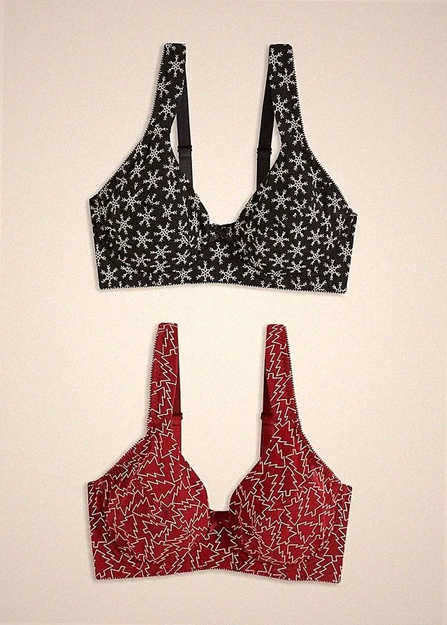 2er-Pack Bügel-BH Bio-Baumwolle Gr. 100 Cup D Schwarz Weiß Rot Damen-Bra Neu
