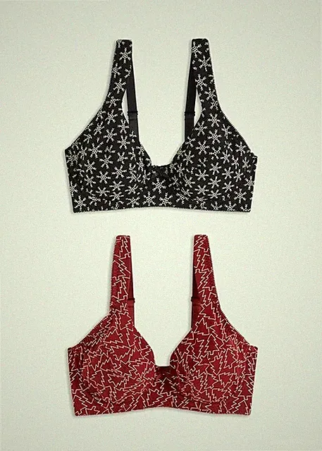2er-Pack Bügel-BH Bio-Baumwolle Gr. (100) E Schwarz Weiß Rot Bra Unterhemd Neu*
