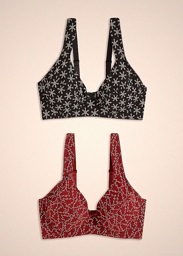 2er-Pack Bügel-BH Bio-Baumwolle Gr. (95) D Schwarz Weiß Rot Bra Unterhemd Neu*