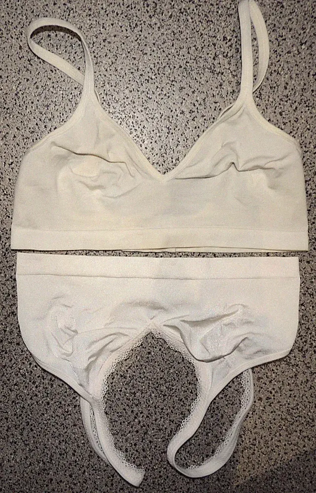 2er Pack bügellose Damen BHs Creme/Weiß Spitze Onesize Tchibo
