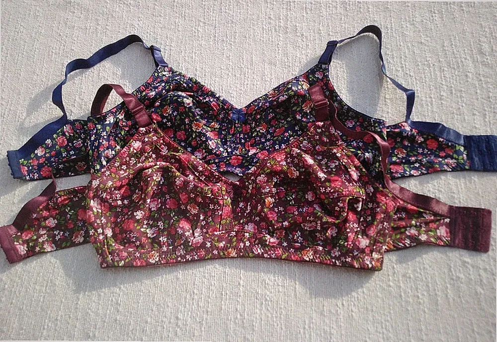 2er Pack Damen BH ohne Bügel, Minimizer BHs, Frauen soft BHs Größe 90/B-115/ D
