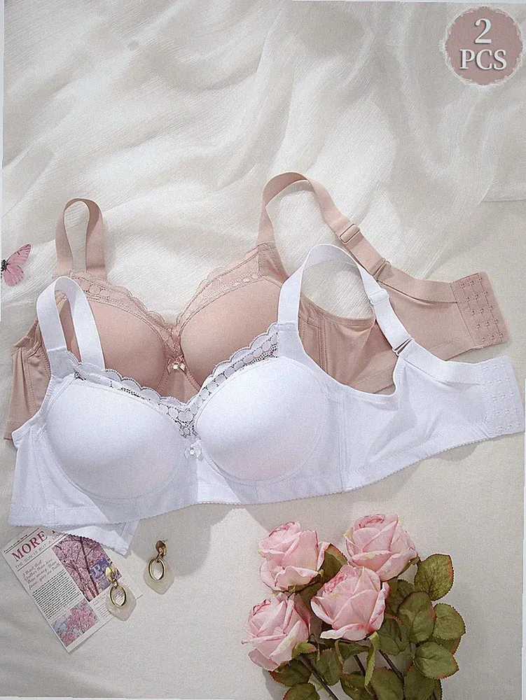 2er Pack Damen Große Größen Unterstützungsbügel BH breite Träger, Lift Billig24