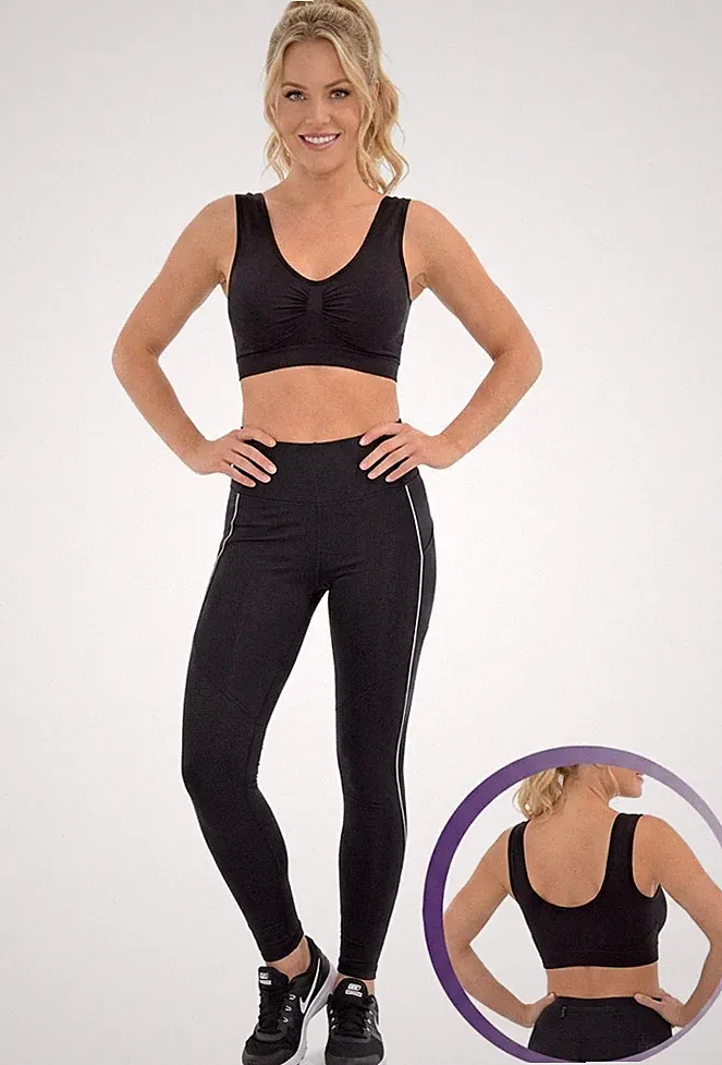 2er Pack Damen Sport-BH Bustier Push-Up Nahtlos Ohne Bügel Komfort 612
