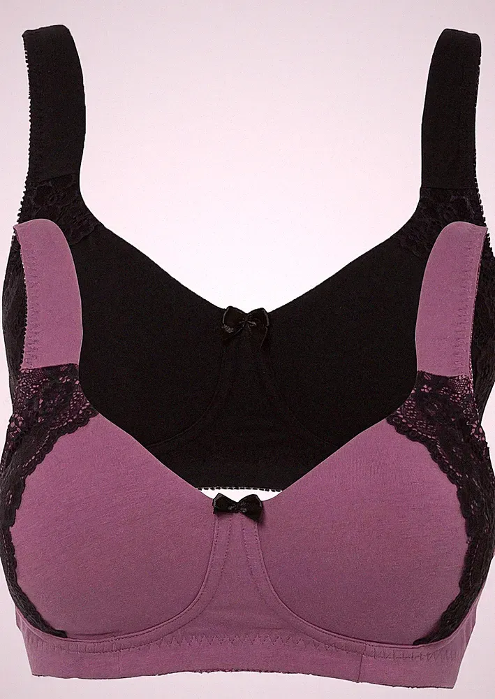 2er Pack Minimizer BH Gr. (85) C Schwarz Beere Damen-Bra Oberteil Neu*
