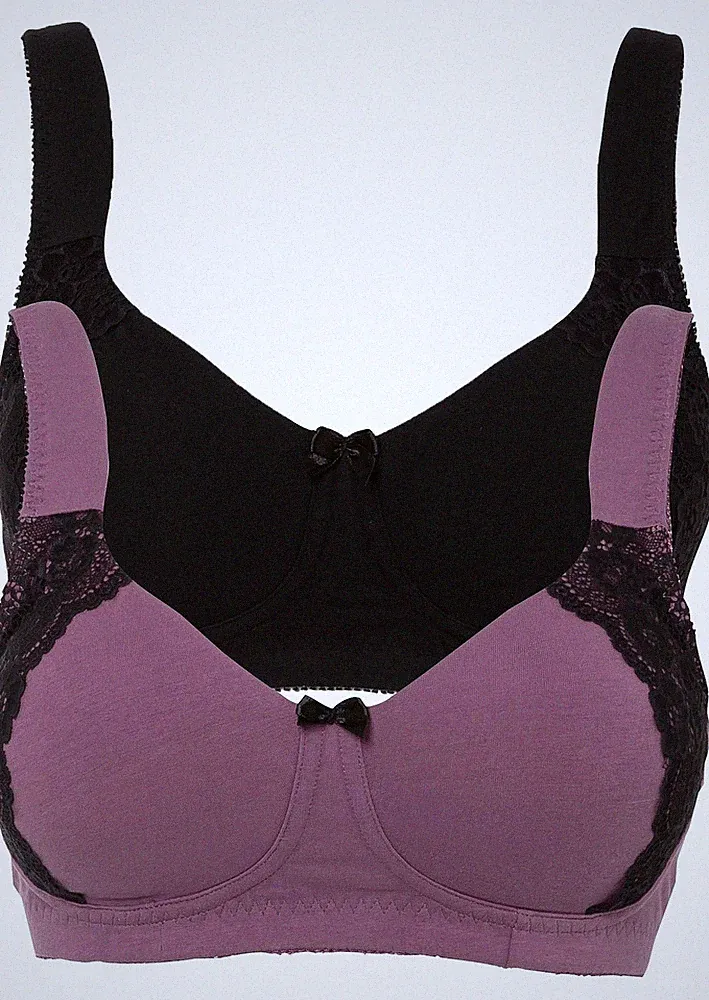 2er Pack Minimizer BH Gr. (95) C Schwarz Beere Damen-Bra Oberteil Neu*