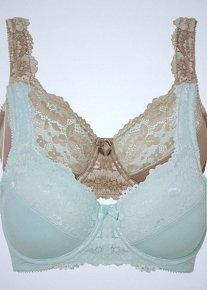 2er Pack Minimizer BH mit Bügel Gr 105 C Pastellmint+Taupe Damen Oberteil Neu*