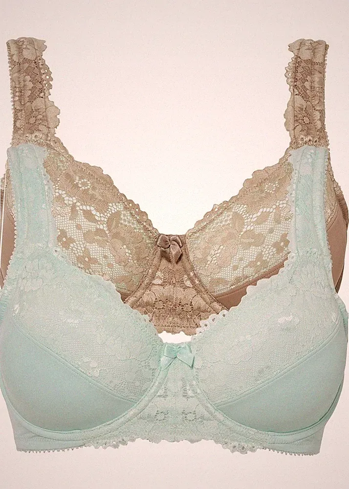 2er Pack Minimizer BH mit Bügel Gr 105 C Pastellmint+Taupe Damen-Unterwasche Neu