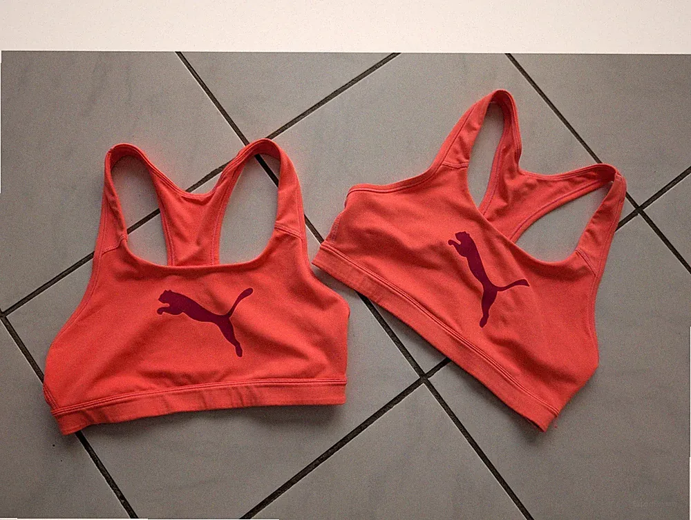 2er Pack Puma Sport BH, Größe M, Pink/Koralle