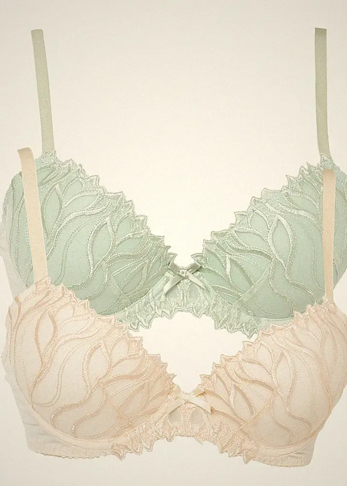 2er Pack Schalen BH mit Bügel Gr. 75 Cup B Softsalbei + Elfenbein Damen-Bra Neu