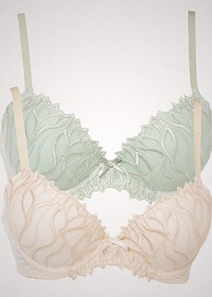 2er Pack Schalen BH mit Bügel Gr (90) D Softsalbei Elfenbein Bra Unterhemd Neu*