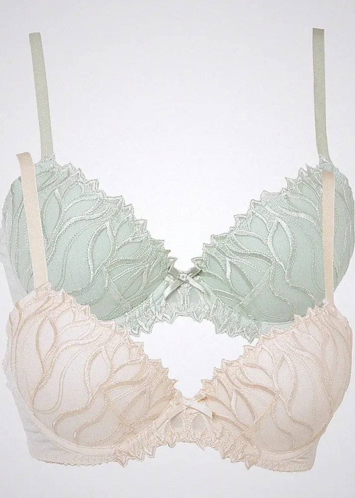 2er Pack Schalen BH mit Bügel Gr (90) D Softsalbei Elfenbein Unterwäsche Bra Neu