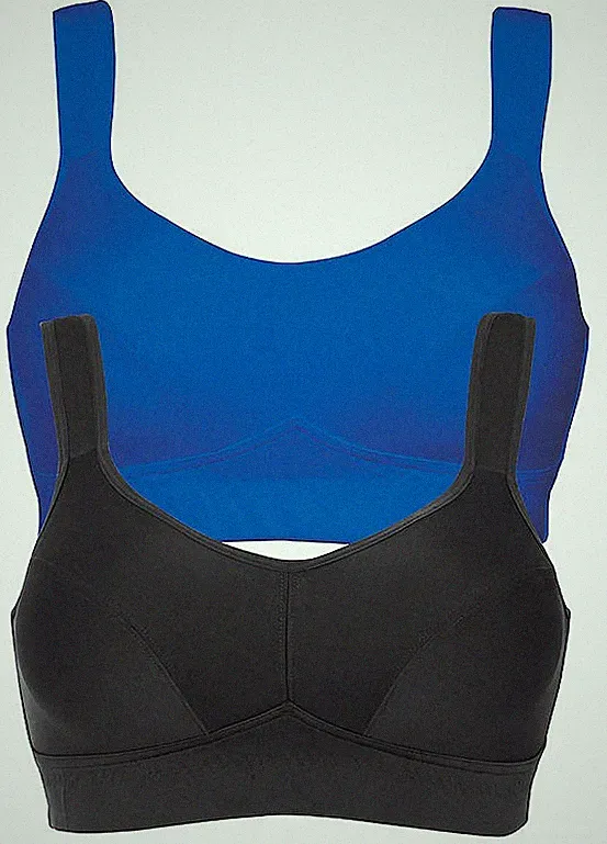 2er Pack Sport-BHs Gr. (105) D Schwarz Blau Damen-Bra Oberteil Neu*