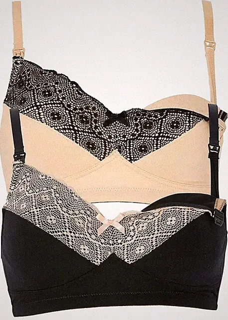 2er-Pack Still-BH Gr. 95 Cup D Schwarz Beige Damen Unterwäsche Oberteil Neu
