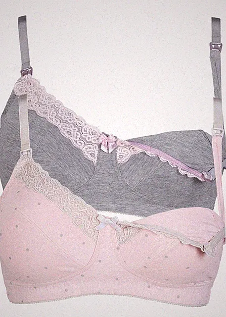 2er Pack Still BH ohne Bügel Gr. (80) D Grau + Zartrosa Damen-Unterwasche Neu*