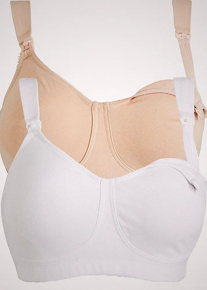 2er Pack Still BH ohne Bügel Gr. (95) E Weiß Mattbeige Damen-Unterwasche Neu*
