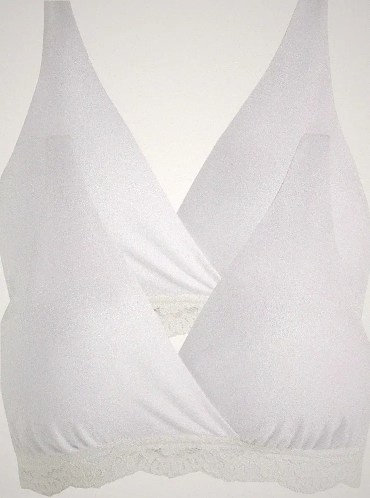 2er Pack Still-BH ohne Bügel mit Bio-Baumwolle Gr. 36/38 Weiß Bra Unterhemd Neu*