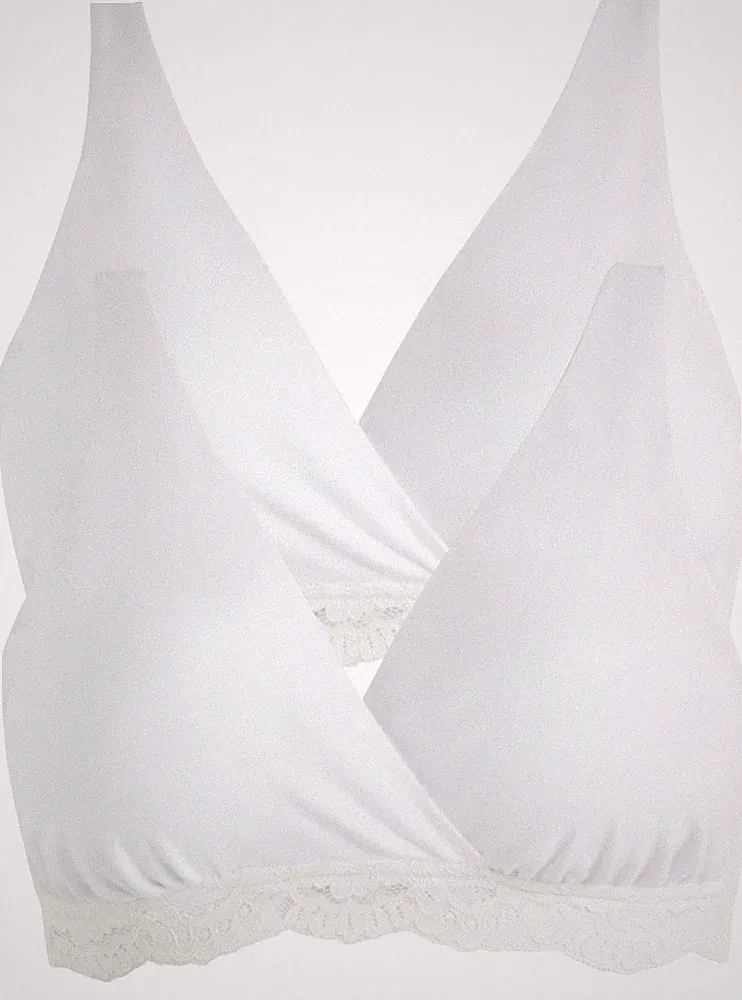 2er Pack Still-BH ohne Bügel mit Bio-Baumwolle Gr 36/38 Weiß Unterwäsche Bra Neu