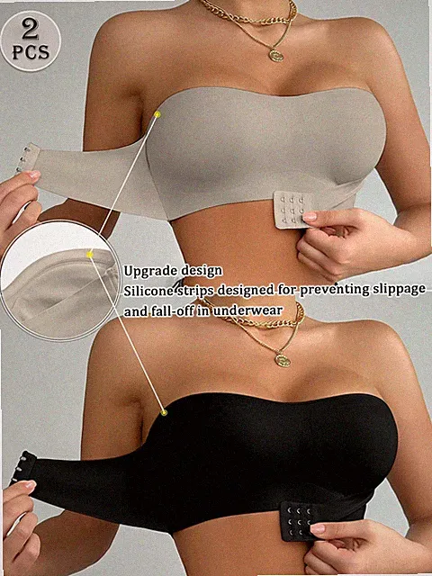 2er Set Bandeau BHs mit Frontverschluss Bequemer, nahtloser Sitz für Billig24