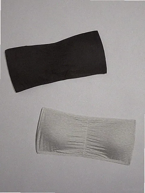 2er Set Damen Bandeau BHs in einfarbigem Design Billig24