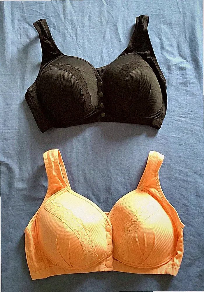 2er-Set Damen Push-Up-BHs 95C in Schwarz/Beige mit BH-Trägern