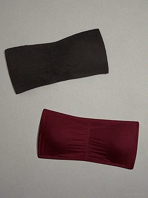 2er Set nahtlose Bandeau BHs in Schwarz und Weiß Billig24