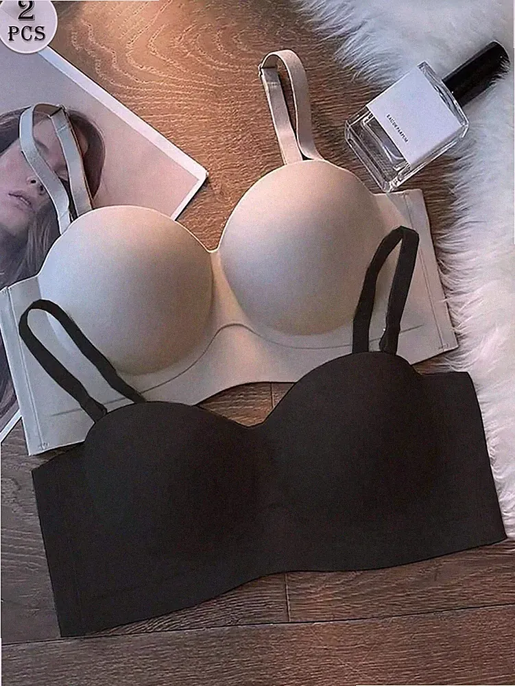 2er Set nahtlose Push Up BHs ohne Bügel für optimalen Tragekomfort Billig24