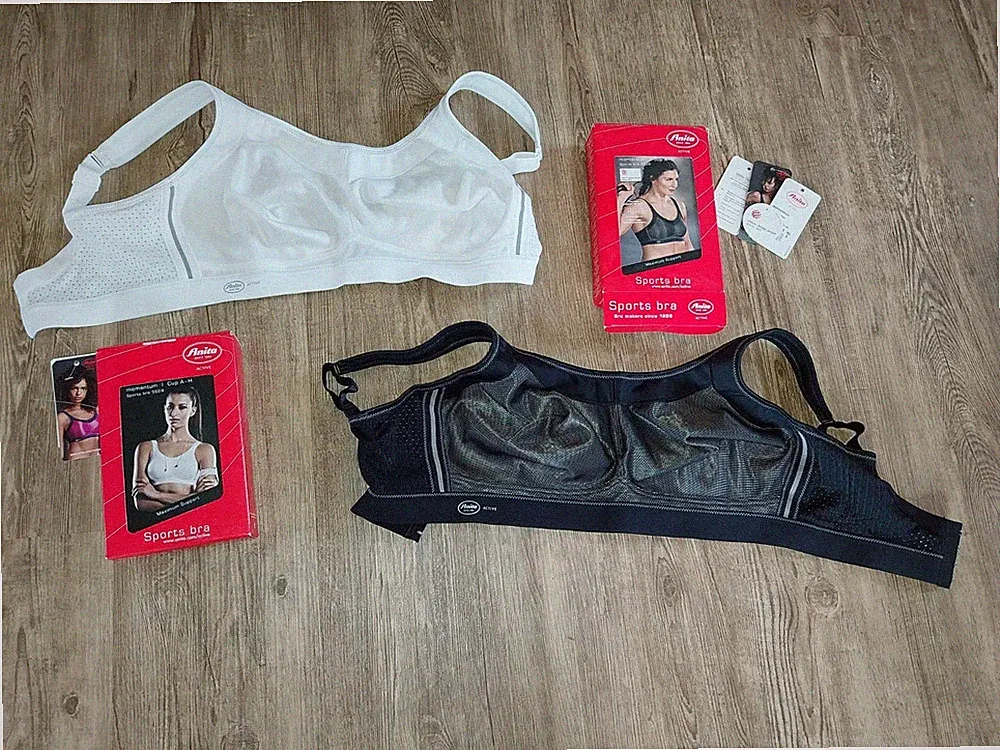 2x Sport BH Anita momentum 85 Cup E ungetragen schwarz weiß 5529 OVP