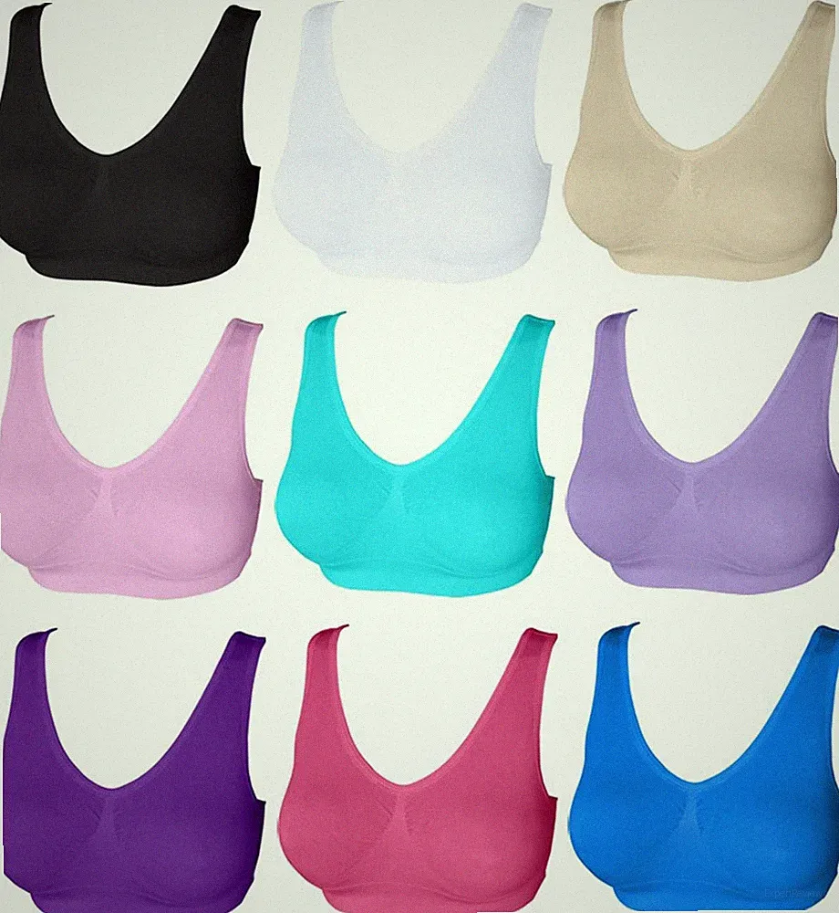 3 6 9er Pack Komfort BH Damen Mädchen Crop Top Nahtlos Schlaf Yoga Bralette Stretch
