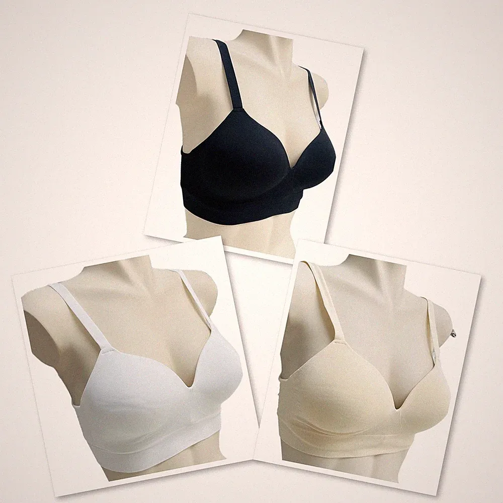 3 er Set Daily Essential BH Größe L Schwarz Weiß Beige