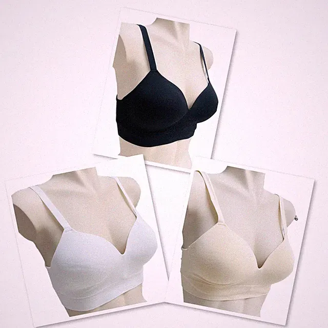 3 er Set Daily Essential BH Größe S Schwarz Weiß Beige