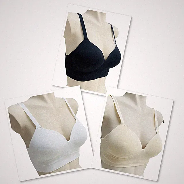 3 er Set Daily Essential BH Größe XL Schwarz Weiß Beige