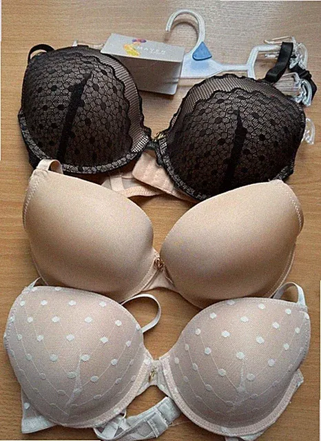 3 Stück Damen BHs Bügel Vollschalen Gepolstert Größe 34 D BH Neu